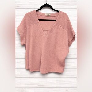 Madewell Relaxed V-Neck Pullover in Dusty Rose